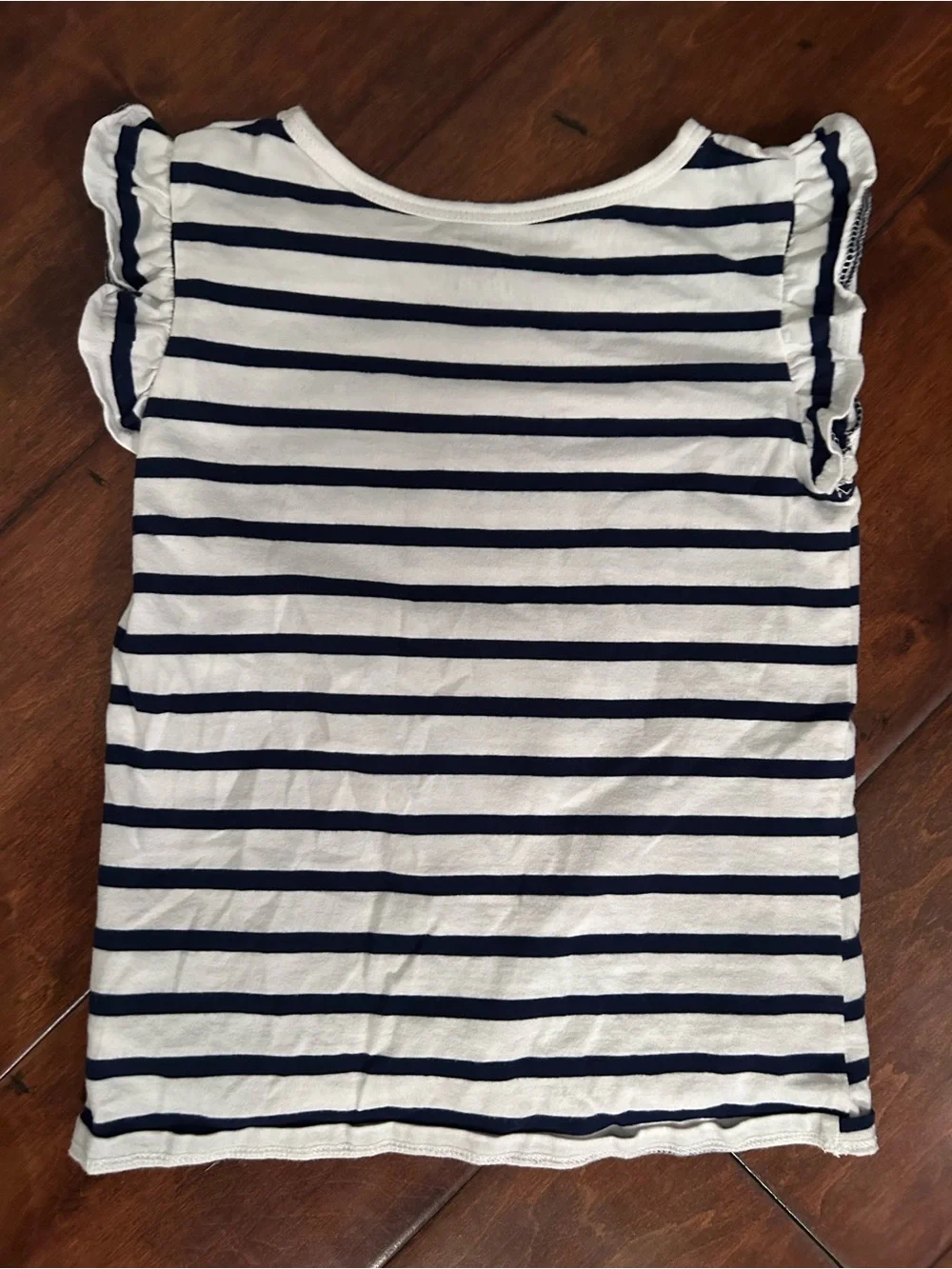 Carters Kid navy and white striped flutter sleeve top (6/6x)